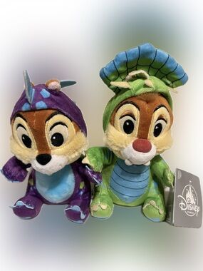 NWT DISNEY CHIP & DALE DINOSAUR DINOLAND PLUSH SET